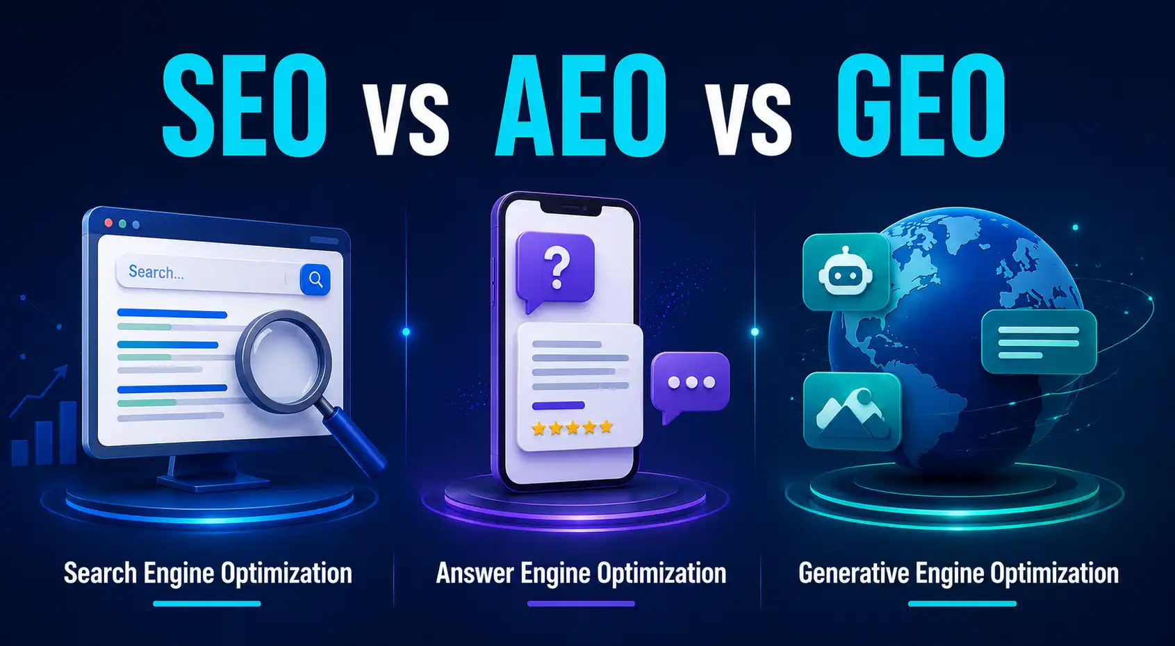 SEO vs AEO vs GEO Guides
